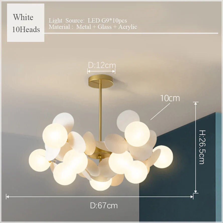 Scandinavian Chandelier: Colorful Magic Bean Tree Branch Light for Living Room