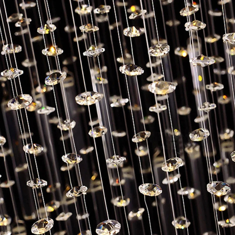 Crystal Column Chandelier: Modern Living Room Lighting