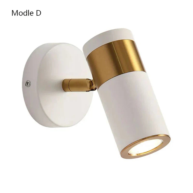 Adjustable Nordic LED Wall Lamp for Bedroom, Modern Minimalist Rotating Light