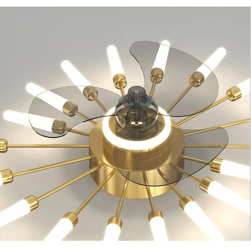 2023 Modern Chandelier Ceiling Fan Lights for Living Room Bedroom Upscale Decor