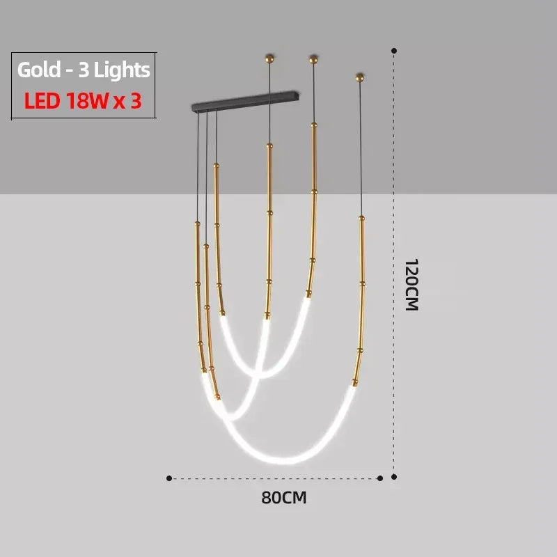 Nordic Modern Art Line LED Pendant Light for Home Décor
