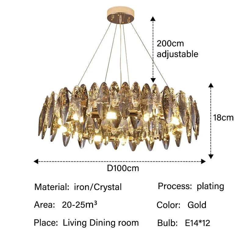 Luxury LED Chandelier: Modern Crystal Ceiling Lights for Home Decor