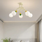 Nordic LED Pendant Light White Red 3 Heads 5Head Dining Room Kitchen Living Room