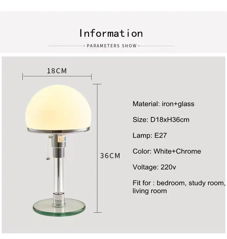 Nordic Glass Desk Lamp - Retro Milk White Bedroom Living Room Lighting