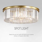 Retro Gold Black Metal LED Crystal Pendant Chandelier Loft Hanging Light