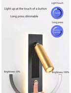 Dimmable LED Wall Sconce Rotation Reading Light for Bedroom Living Room