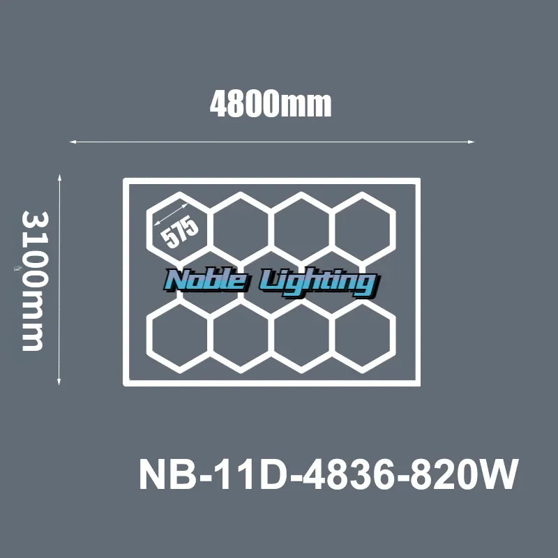 Honeycomb LED Ceiling Light for Car Showroom and Workshop