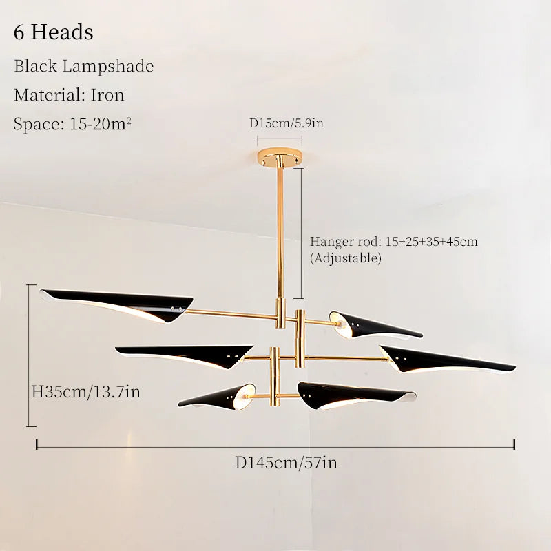 Modern Iron Hanging Ceiling Lamp LED Light Chandelier for Living Room Bedroom Shop Bar