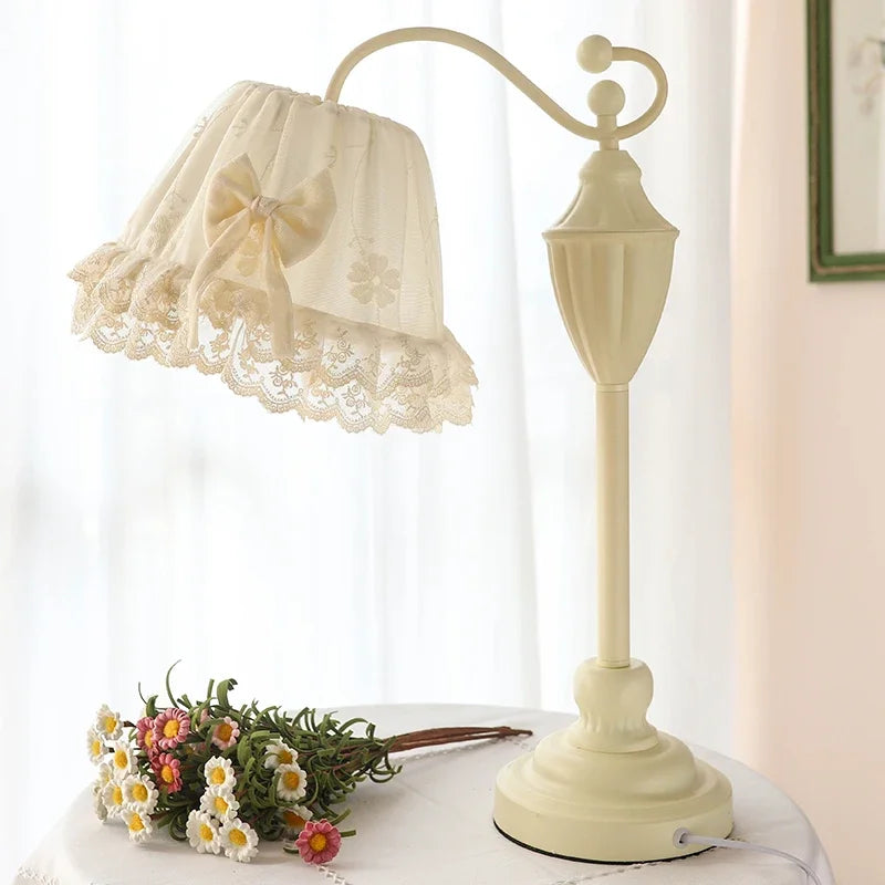 Princess Fabric Table Lamps for Living Room Bedroom - Bedside Desk Stand Light Fixtures