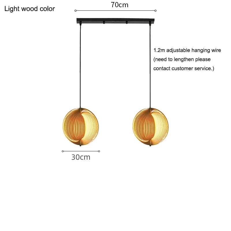 Wabi Sabi Wooden LED Pendant Lights for Home Decor and Lighting