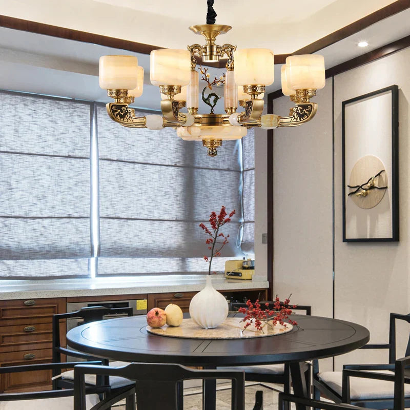 Chinese Jade Chandelier: Modern Living Room & Restaurant Décor