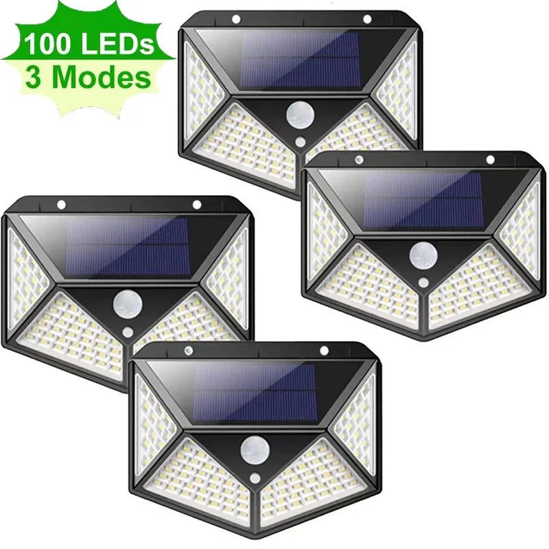Solar Wall Lights 100 LED Outdoor Garden Sunlight Street Light with Motion Sensor