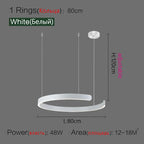 LED Ring Chandelier for Home Decor - Modern Nordic Style Lighting
