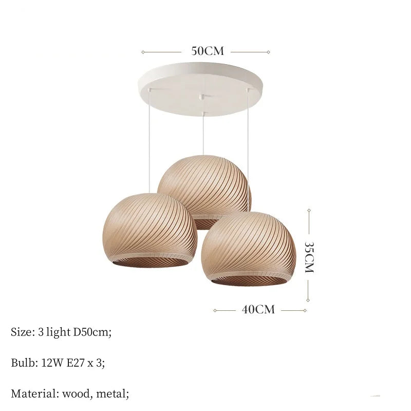 Wood Veneer Pendant Lights for Dining Room Décor