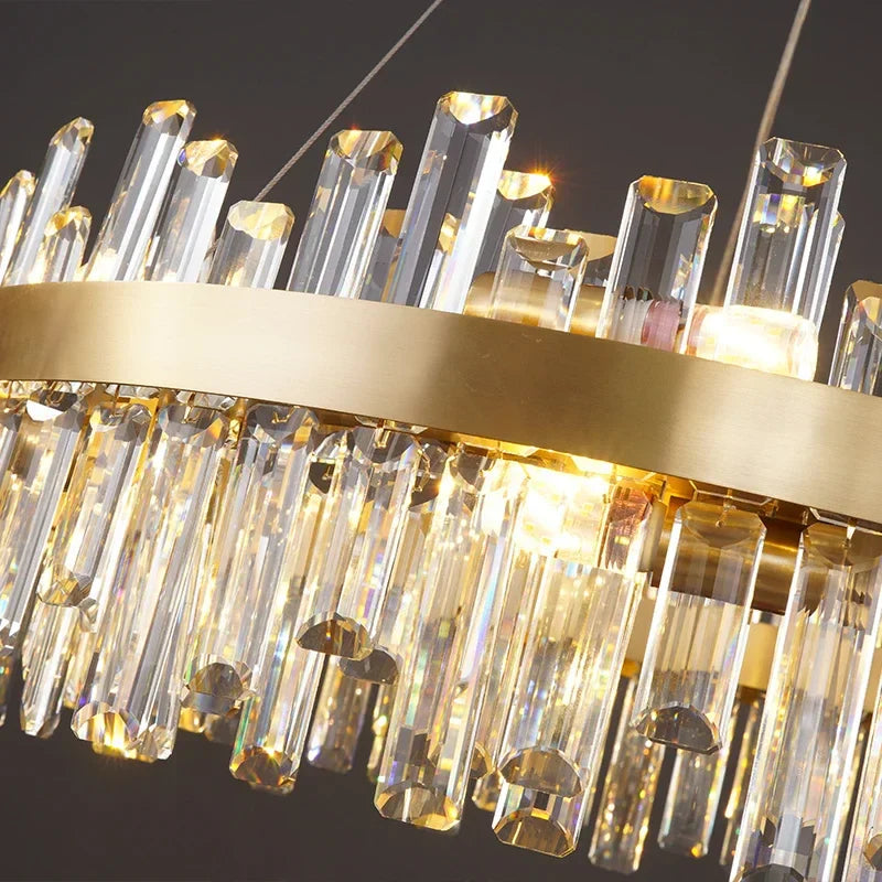 Crystal LED Oval Chandelier for Dining Room Lighting