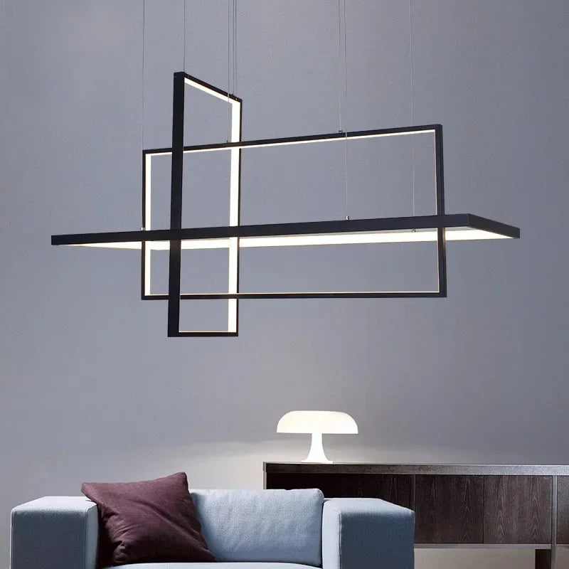 LED Rectangle Pendant Lights for Dining Room and Kitchen