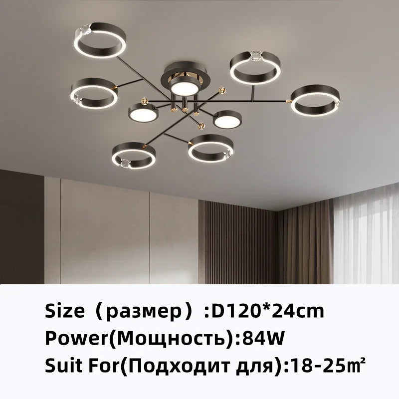 Gold Plated Luxury Chandelier with Remote Control Crystals for Elegant Living & Bedroom Decor