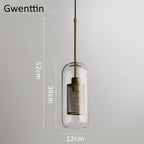 Nordic Glass Pendant Light | Modern Kitchen Dining Hanging Lamps | Industrial Loft LED Fixture
