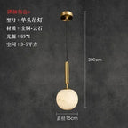 Copper Marble Pendant Light: Modern LED Hanging Lamp for Dining Room