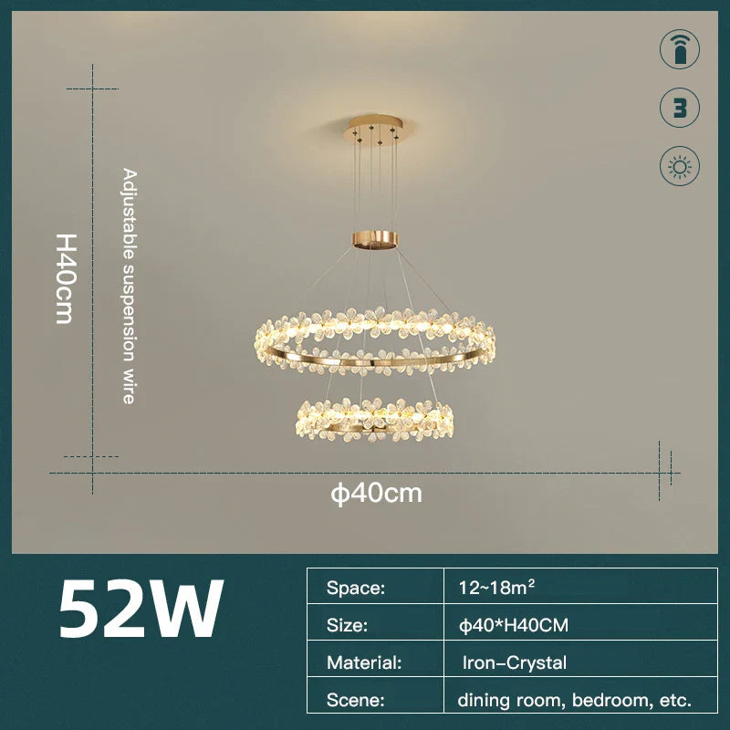 Crystal LED Chandelier for Home Decor & Luxury Lighting