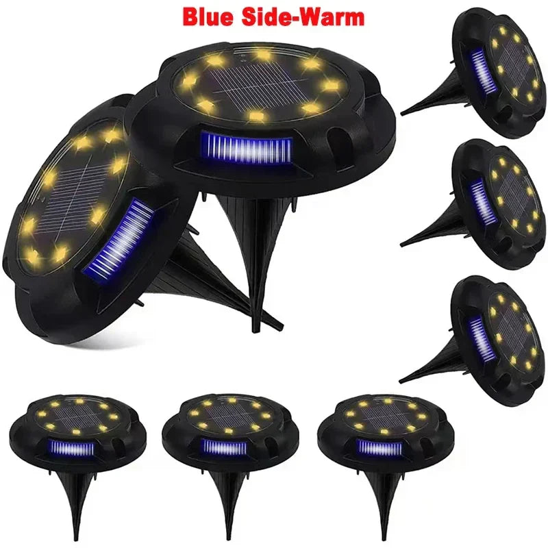 Solar Disk Light Outdoor Garden Spotlight LED Lamp Decor