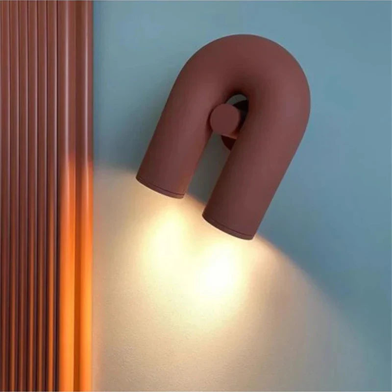 U-Shaped Adjustable Wall Lamp for Bedroom, Staircase, and Balcony