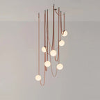 Glass Ball Pendant Lamp for Loft Living Dining Room, LED Lighting