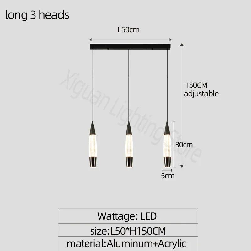 Modern LED Staircase Chandelier in Black Gold Finish