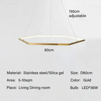 Modern Luxury Hexagon LED Pendant Chandelier for Living Room and Bedroom