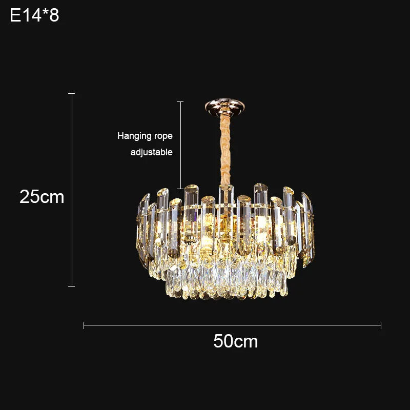 Luxury Crystal Chandelier: Modern Living Room & Dining Room LED Lighting