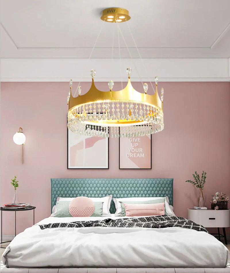 Princess Crown Crystal LED Chandelier for Home Lighting