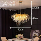 LED Crystal Chandelier: Elegant Living Room Pendant Light Fixture