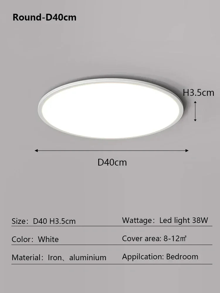 Round LED Ceiling Lamp - Modern Minimalist Dimmable Lighting Fixtures