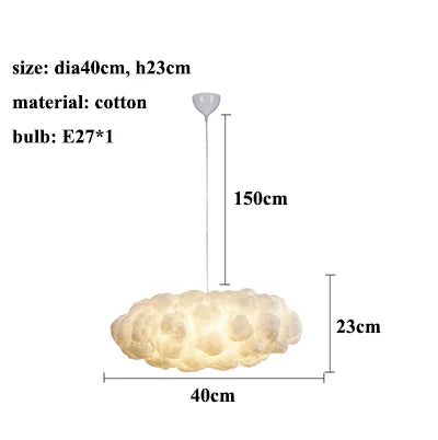 LED Cloud Chandelier: Floating Cotton Cloud Pendant Lamp for Nursery, Living Room, Kids Room