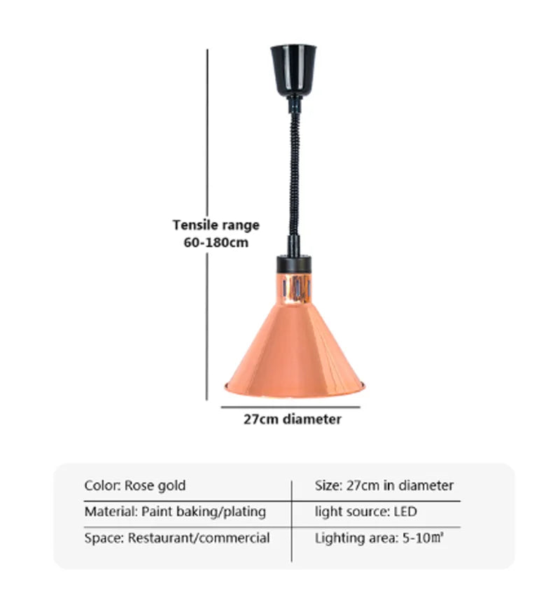 Electric Food Heat Lamp: Telescopic Pendant Light for Restaurant's Kitchen Fixtures