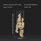 Rotating LED Chandelier: Modern Dining Room & Living Room Hanging Lamp