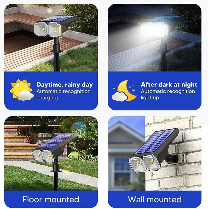 Solar Color Changing LED Outdoor Spot Light - Waterproof Multicolor Landscape Spotlight