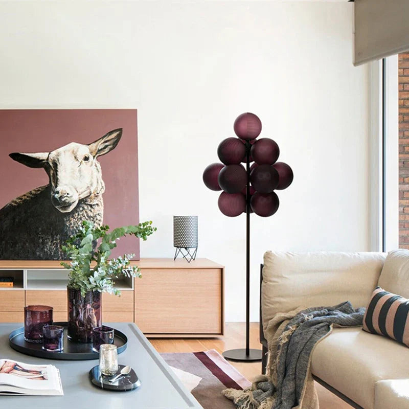 Grape Chandelier: Modern Glass Ball Pendant Lamp for Living Room and Bedroom