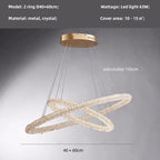 Crystals Pendant Lights: Modern Dimmable Chandelier for Luxury Living Room, Dining, Bedroom
