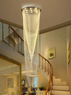 Rotating Crystal Chandelier for Duplex Villa Living Room Loft