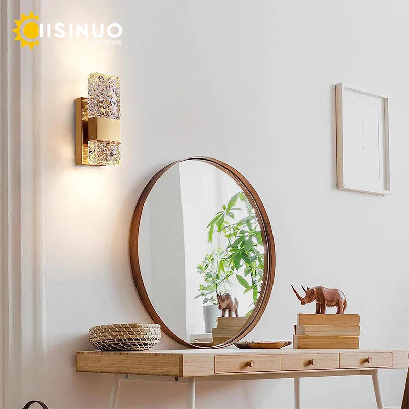 Crystal LED Wall Light Remote Control Dimmable 3000K 6000K for Bedroom Hallway