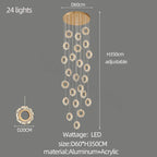 Modern Flower Ring LED Chandelier for High-Rise Duplex Living & Dining Rooms