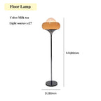 Retro Orange Glass Table Lamp with Egg Tart Lampshade