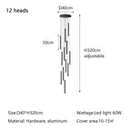 Modern Minimalist LED Stair Chandelier for Duplex Building Villa Living Room Dining Area