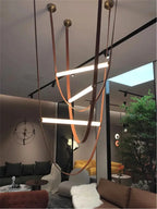 Glass Tube Pendant Lamp: Modern LED Lighting for Living Room, Duplex Villa Staircase