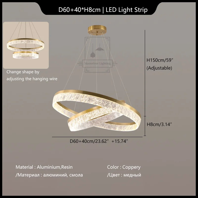 Crystal Chandelier Circular Pendant Light for Modern French Style Dining-Table Decor