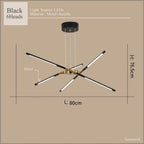 Modern LED Linear Chandelier: Creative Design Ceiling Lamp with Remote for Home Decor