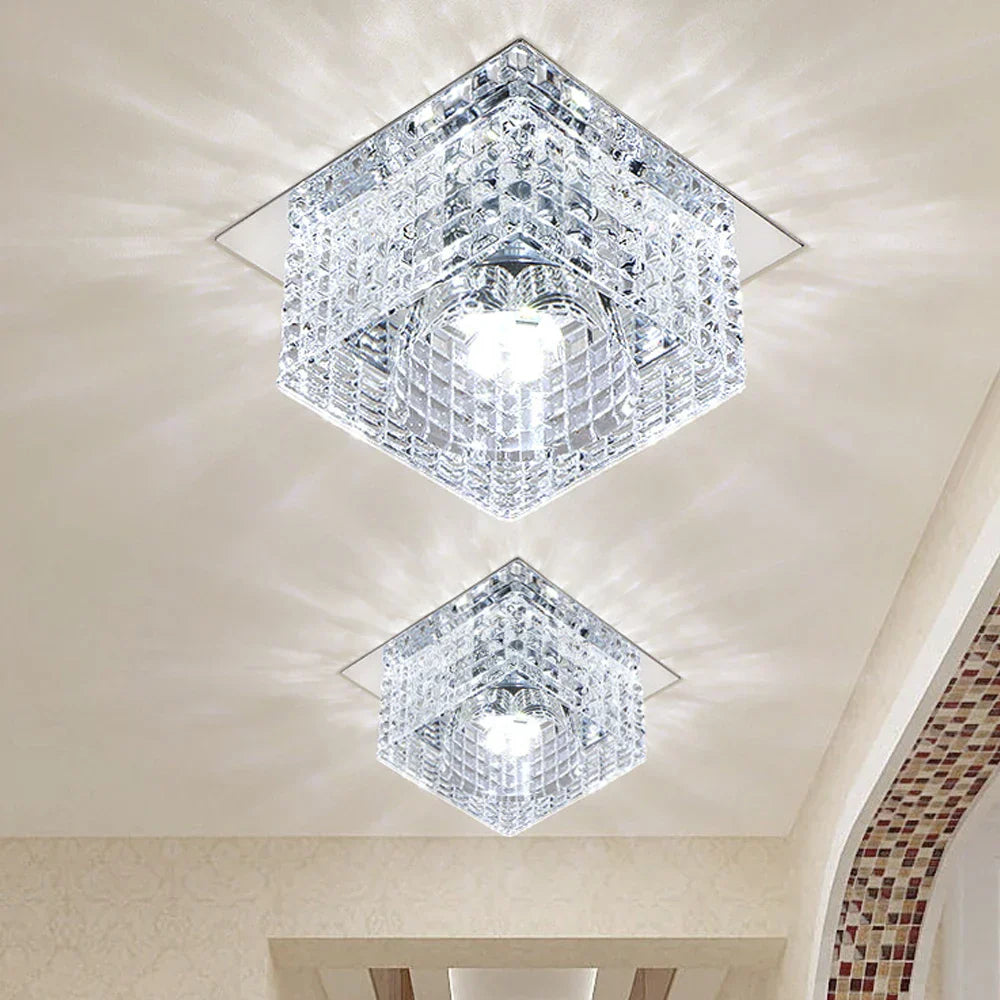 Modern Crystal Square LED Ceiling Wall Light for Home Decoration