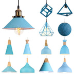 Blue Nordic Pendant Lights E27 Modern Hanging Lamps for Living Dining Kitchen