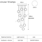 Modern Chandelier Luxury Villa Staircase Lighting by Afralia™